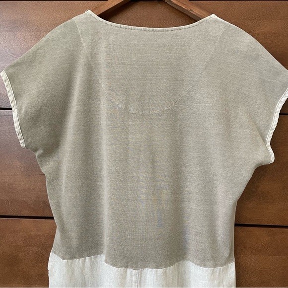 Sandwich Linen Dress EU 38 Beige Minimalist Shift Tie Waist Pockets Neutral - Picture 10 of 14